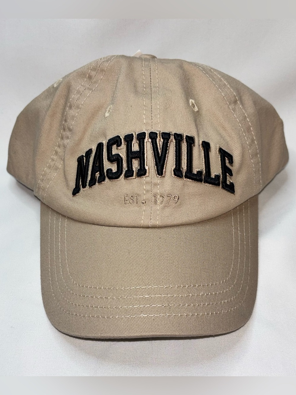 Nashville New Embroidered Baseball Cap - Tan Unisex Music City